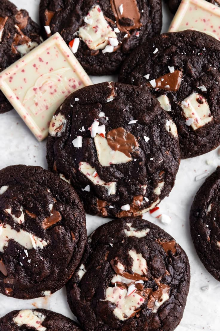 Peppermint Bark Chocolate Cookies