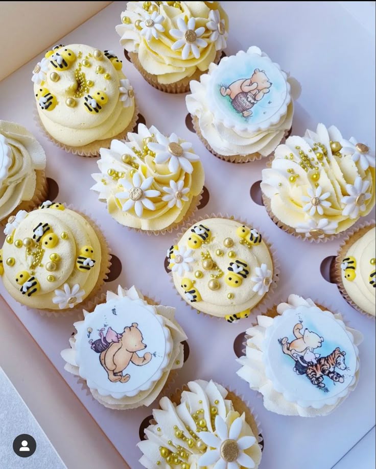 Winnie The Pooh Birthday Cupcakes